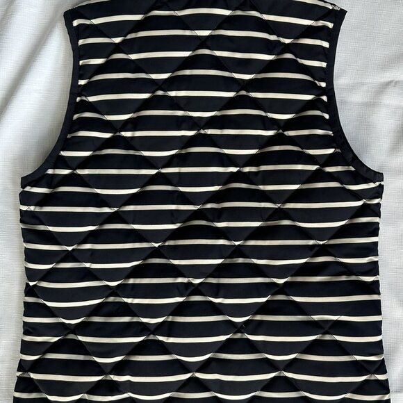 J. Crew Blue and White Striped Quilted Vest XS - Picture 6 of 6
